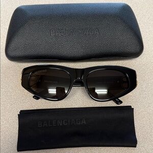 Balenciaga Black and Gold Sunglasses
